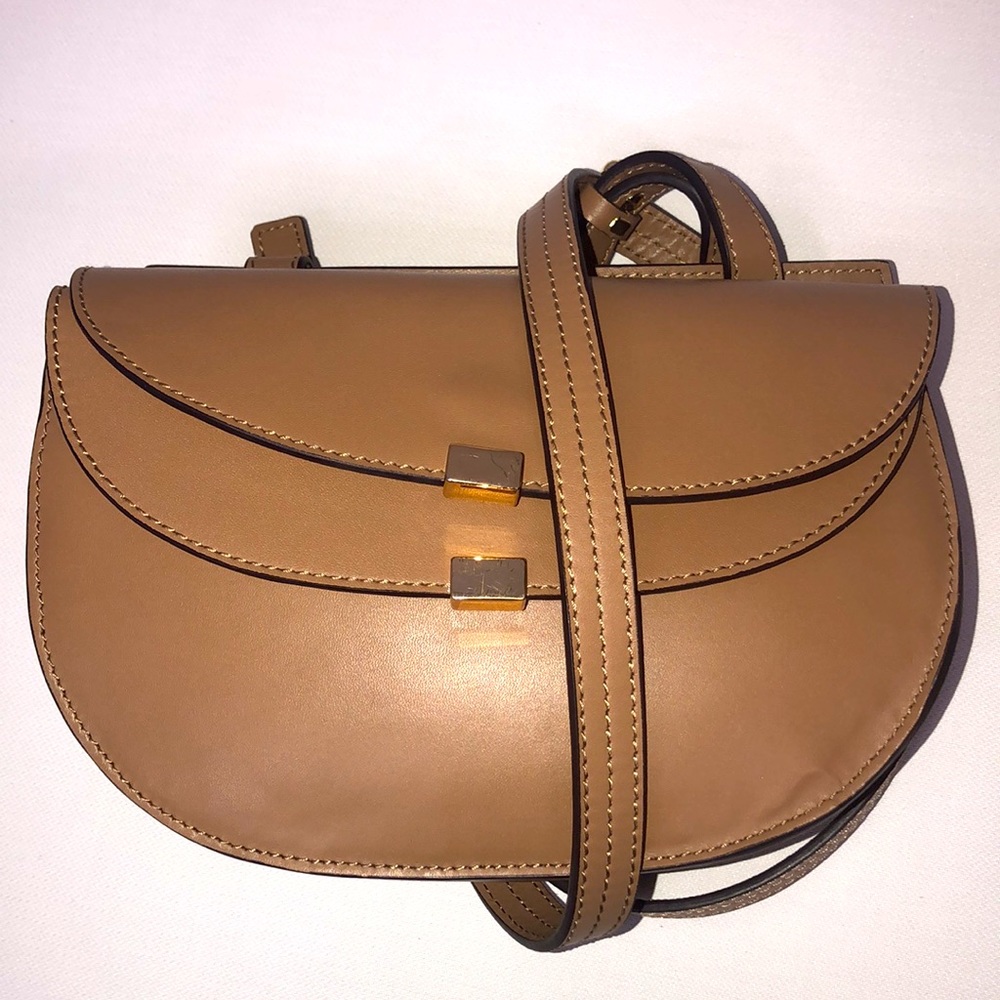 Chloe Calfskin Georgia Crossbody Bag Chestnut Cream